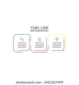 Diseño de etiquetas de vectores Infográficos con iconos y 3 opciones o pasos. Infografía para el concepto de negocio. Se puede usar para banner de presentaciones, diseño de flujo de trabajo, diagrama de procesos, diagrama de flujo, gráfico de información.