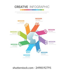 Vector Infographic label design with icons and 8 options or steps. Infographics for business concept. Can be used for presentations banner, workflow layout, process diagram, flow chart. EPS Vector. 