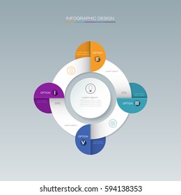 Vector Infographic label design with icons and 4options or steps. Infographics for business concept. Can be used for presentations banner, workflow layout, process diagram, flow chart, info graph

