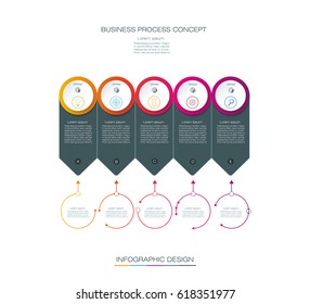 Vector Infographic label design with icons and 5 options or steps. Infographics for business concept. Can be used for presentations banner, workflow layout, process diagram, flow chart, info graph

