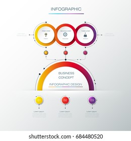 Vector Infographic label design with icons and 3 options or steps. Infographics for business concept. Can be used for presentations banner, workflow layout, process diagram, flow chart, info graph