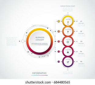 Vector Infographic label design with icons and 5 options or steps. Infographics for business concept. Can be used for presentations banner, workflow layout, process diagram, flow chart, info graph


