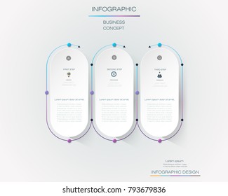 Vector Infographic label design with icons and 3 options or steps. Infographics for business concept. Can be used for presentations banner, workflow layout, process diagram, flow chart, info graph
