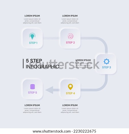 Vector infographic label design with icons. Business concept flowchart, diagram.