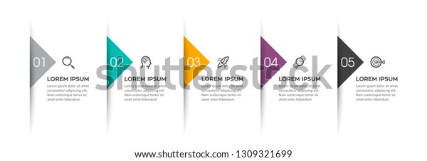 Vector Infographic label design with icons and 5\
options or steps. Infographics for business concept. Can be used\
for presentations banner, workflow layout, process diagram, flow\
chart, info graph