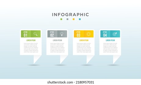 Vector infographic label design with marketing icons and 4 options, steps or processes. Timeline elements for workflow diagram, info chart, web design.