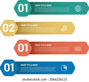 Vector infographic label design with square and arrows. Business concept with 4 options or steps. Can be used for workflow diagram, info chart, web design.