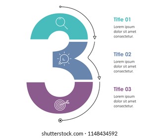 Vector Infographic label design template with icons and 3 options or steps.  Can be used for process diagram, presentations, workflow layout, banner, flow chart, info graph.