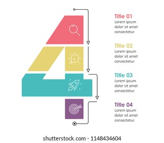 Vector Infographic label design template with icons and 4 options or steps.  Can be used for process diagram, presentations, workflow layout, banner, flow chart, info graph.