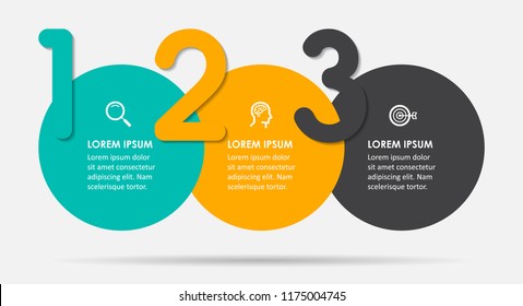 Vector Infographic label design template with icons and 3 options or steps.  Can be used for process diagram, presentations, workflow layout, banner, flow chart, info graph.