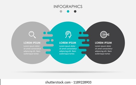 Vector Infographic Label Design Template With Icons And 3 Options Or Steps.  Can Be Used For Process Diagram, Presentations, Workflow Layout, Banner, Flow Chart, Info Graph.