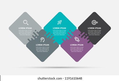 Vector Infographic Label Design Template Rhombus Stock Vector (Royalty ...