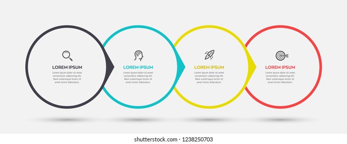 Vector Infographic label design template with icons and 4 options or steps.  Can be used for process diagram, presentations, workflow layout, banner, flow chart, info graph.