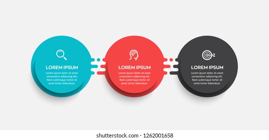 Vector Infographic label design template with icons and 3 options or steps.  Can be used for process diagram, presentations, workflow layout, banner, flow chart, info graph.