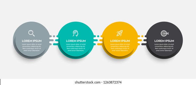 Vector Infographic label design template with icons and 4 options or steps.  Can be used for process diagram, presentations, workflow layout, banner, flow chart, info graph.