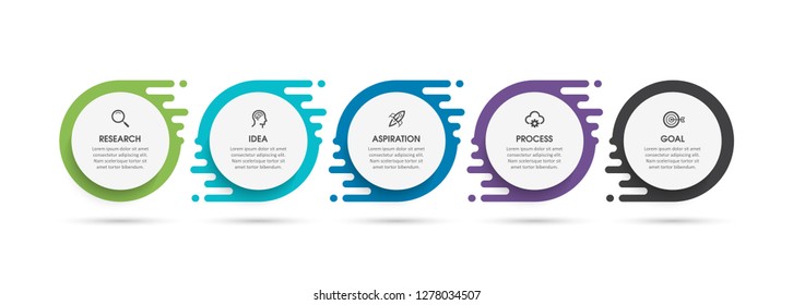 Vector Infographic label design template with icons and 5 options or steps.  Can be used for process diagram, presentations, workflow layout, banner, flow chart, info graph.