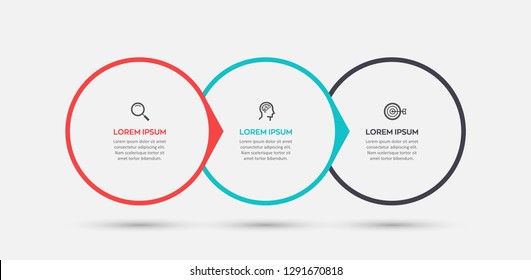 Vector Infographic label design template with icons and 3 options or steps.  Can be used for process diagram, presentations, workflow layout, banner, flow chart, info graph