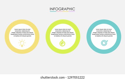 Vector Infographic label design template with icons and 3 options or steps. Can be used for process diagram  presentations  workflow layout  banner  flow chart  info graph. - Vector