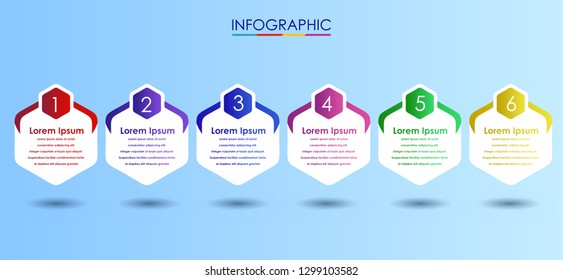 Vector Infographic label design template with icons and 6 options or steps. Can be used for process diagram  presentations  workflow layout  banner  flow chart  info graph.