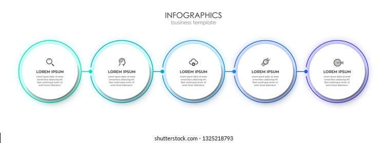 Vector Infographic label design template with icons and 5 options or steps.  Can be used for process diagram, presentations, workflow layout, banner, flow chart, info graph.