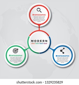 Vector Infographic label design template with icons and 3 options or steps. Can be used for process diagram, presentations, workflow layout, banner, flow chart, info graph.
