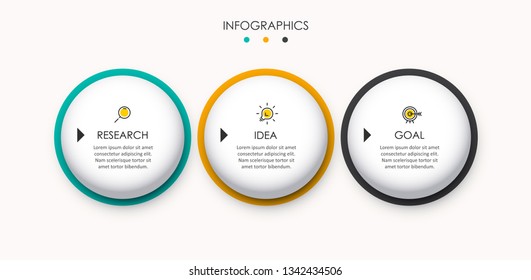 Vector Infographic label design template with icons and 3 options or steps.  Can be used for process diagram, presentations, workflow layout, banner, flow chart, info graph.