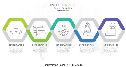 Vector Infographic label design template with icons and 5 options or steps.