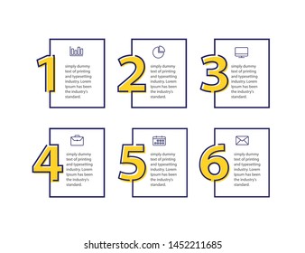 Vector Infographic label design template with icons and 6 options or steps. Can be used for process diagram, presentations, workflow layout, banner, flow chart, info graph - Vector