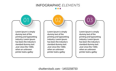 Vector Infographic label design template with icons and 3 options or steps. Can be used for process diagram, presentations, workflow layout, banner, flow chart, info graph - Vector