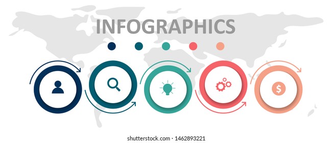 Vector Infographic label design template with icons and 5 options or steps. Can be used for process diagram, presentations, workflow layout, banner, flow chart, info