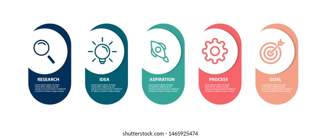 Vector Infographic label design template with icons and 5 options or steps. Can be used for process diagram, presentations, workflow layout, banner, flow chart, info