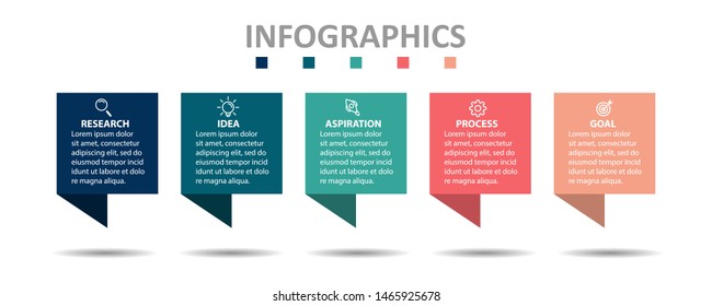Vector Infographic label design template with icons and 5 options or steps. Can be used for process diagram, presentations, workflow layout, banner, flow chart, info