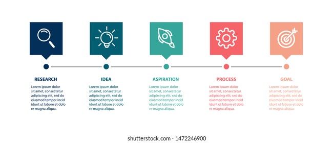 Vector Infographic label design template with icons and 5 options or steps. Can be used for process diagram, presentations, workflow layout, banner, flow chart, info