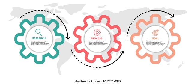 Vector Infographic label design template with icons and 3 options or steps. Can be used for process diagram, presentations, workflow layout, banner, flow chart, info