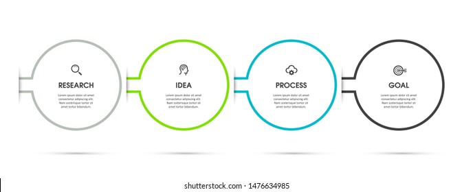 Vector Infographic label design template with icons and 4 options or steps.  Can be used for process diagram, presentations, workflow layout, banner, flow chart, info graph.