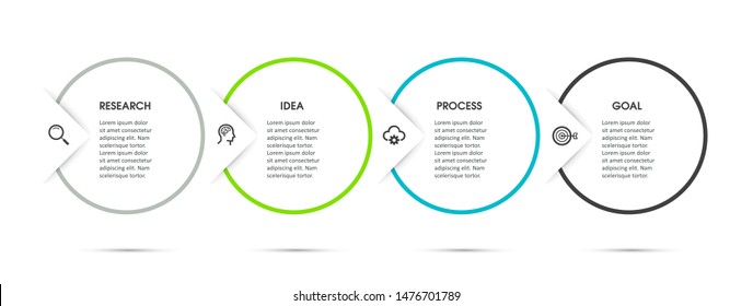 Vector Infographic label design template with icons and 4 options or steps.  Can be used for process diagram, presentations, workflow layout, banner, flow chart, info graph.