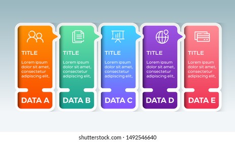 Vector Infographic label design template with icons and 5 options or steps. Vector illustration