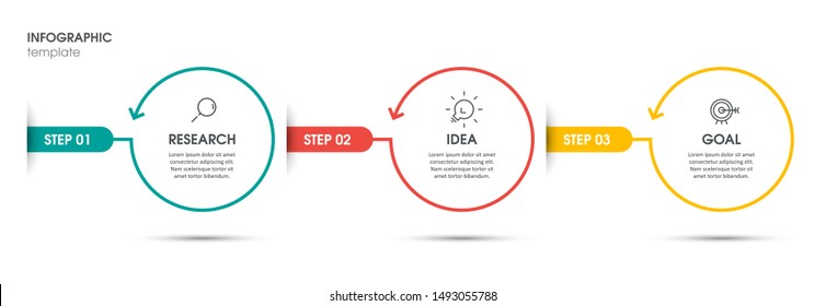 Vector Infographic label design template with icons and 3 options or steps.  Can be used for process diagram, presentations, workflow layout, banner, flow chart, info graph.