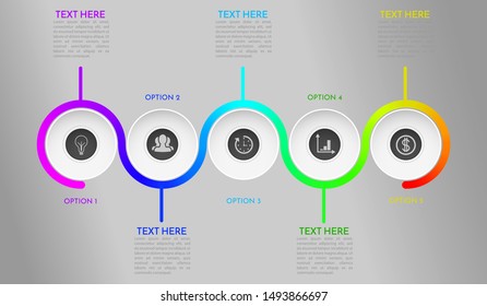 Vector Infographic label design template with icons and 5 options or steps. Can be used for process diagram, presentations, workflow layout, banner, flow chart, info graph. EPS