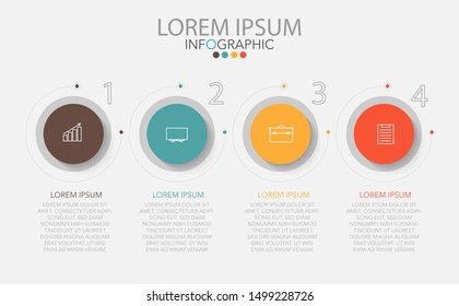 Vector Infographic label design template with icons and 4 options or steps. Can be used for process diagram.