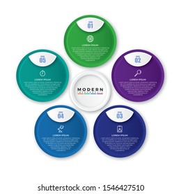 Vector Infographic label design template with icons and 5 options or steps. Can be used for process diagram, presentations, workflow layout, banner, flow chart, info graph.
