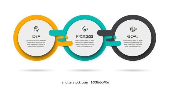 Vector Infographic label design template with icons and 3 options or steps.  Can be used for process diagram, presentations, workflow layout, banner, flow chart, info graph.