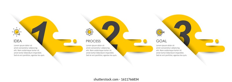 Vector Infographic label design template with icons and 3 options or steps.  Can be used for process diagram, presentations, workflow layout, banner, flow chart, info graph.