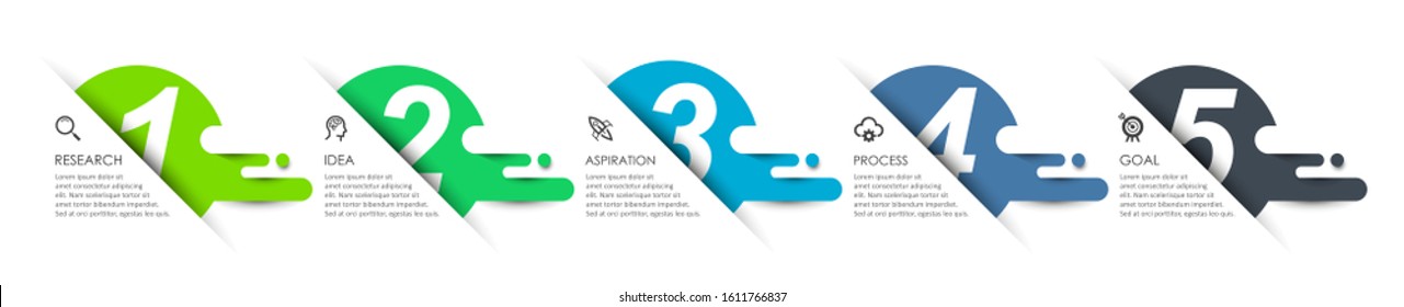Vector Infographic label design template with icons and 5 options or steps.  Can be used for process diagram, presentations, workflow layout, banner, flow chart, info graph.