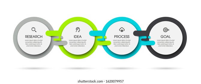 Vector Infographic label design template with icons and 4 options or steps.  Can be used for process diagram, presentations, workflow layout, banner, flow chart, info graph.