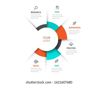 Vector Infographic label design template with icons and 6 options or steps.  Can be used for process diagram, presentations, workflow layout, banner, flow chart, info graph.