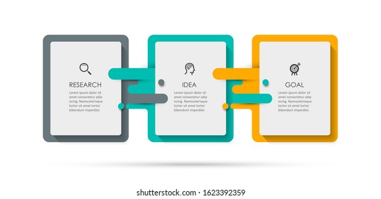 Vector Infographic label design template with icons and 3 options or steps.  Can be used for process diagram, presentations, workflow layout, banner, flow chart, info graph.