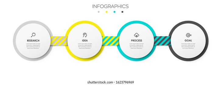 Vector Infographic label design template with icons and 4 options or steps.  Can be used for process diagram, presentations, workflow layout, banner, flow chart, info graph.