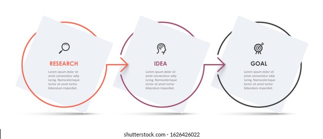 Vector Infographic label design template with icons and 3 options or steps.  Can be used for process diagram, presentations, workflow layout, banner, flow chart, info graph.