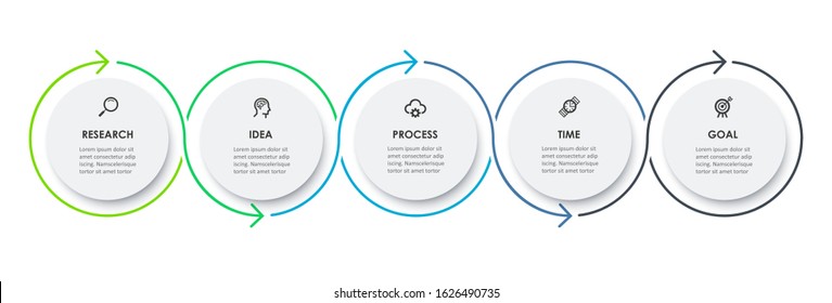 Vector Infographic label design template with icons and 5 options or steps.  Can be used for process diagram, presentations, workflow layout, banner, flow chart, info graph.